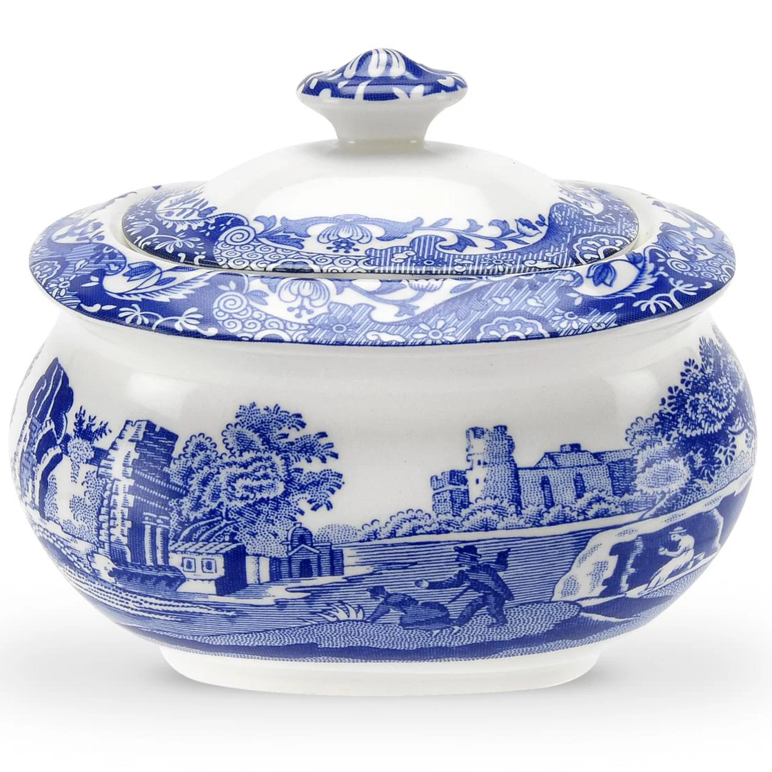 Spode Sucrier Avec Couvercle Blue Italian