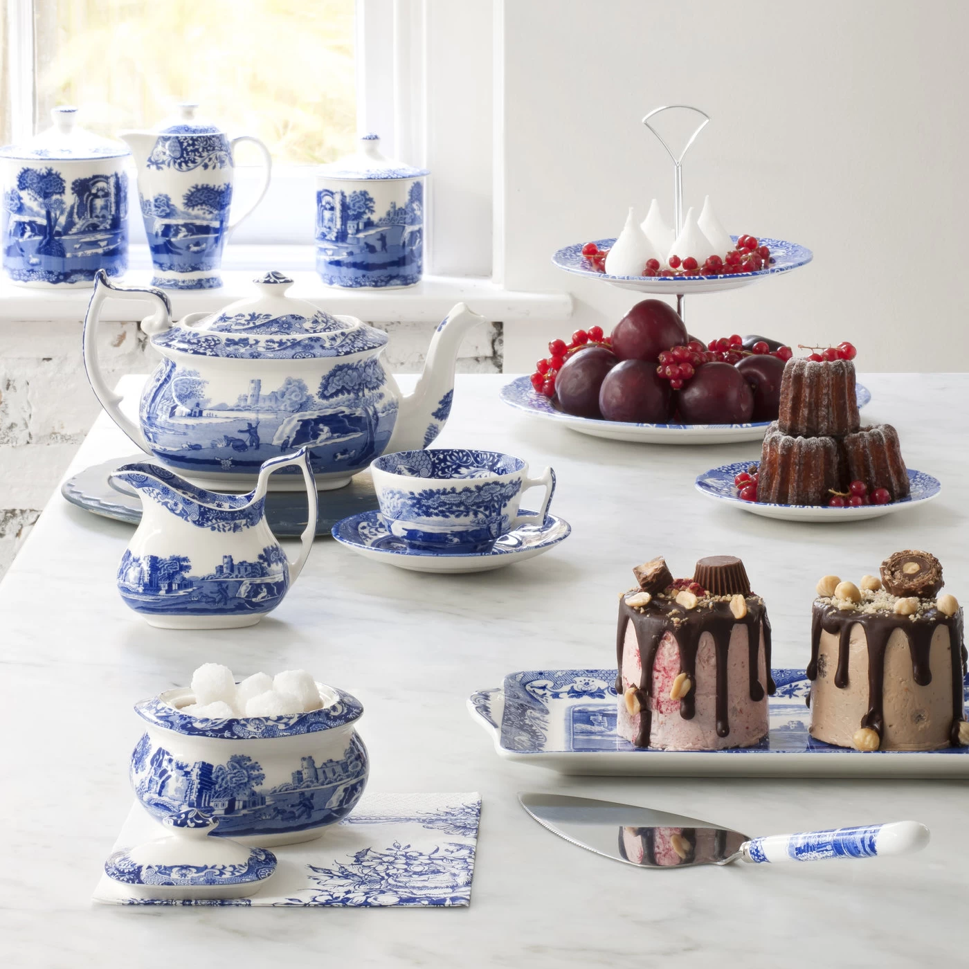 Spode Sucrier Avec Couvercle Blue Italian – Image 2